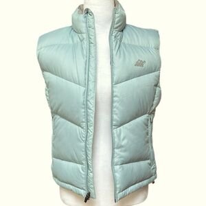 Eastern Mountain Sports Women’s Glacier Down Vest Cloud NWT Zipper Pockets Flaw